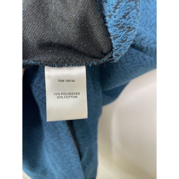 NORTHSTYLE Blue Dress Chevron Soft Knit Sweater Pockets Cowl Neck Grannycore L - Picture 7 of 10